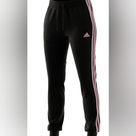 Adidas Essentials 3-Stripes Slim Tapered Cuffed Pants Size S New MSRP $50 - Picture 1 of 7